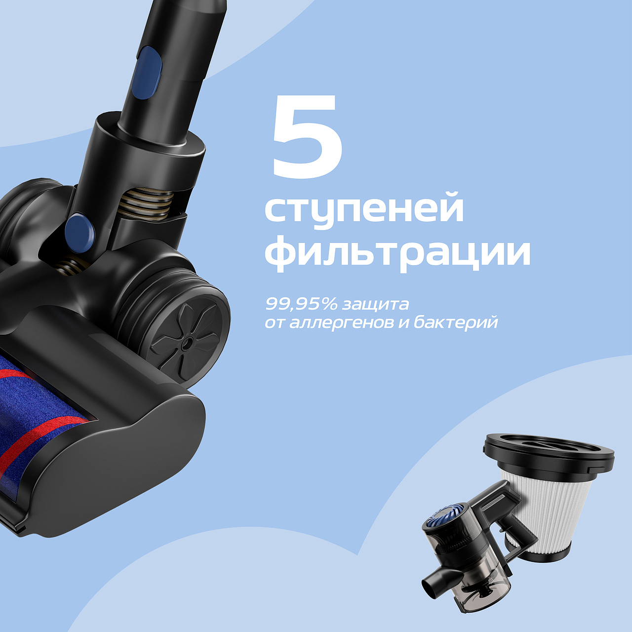 Вертикальный пылесос Wollmer D707 Sapphire
