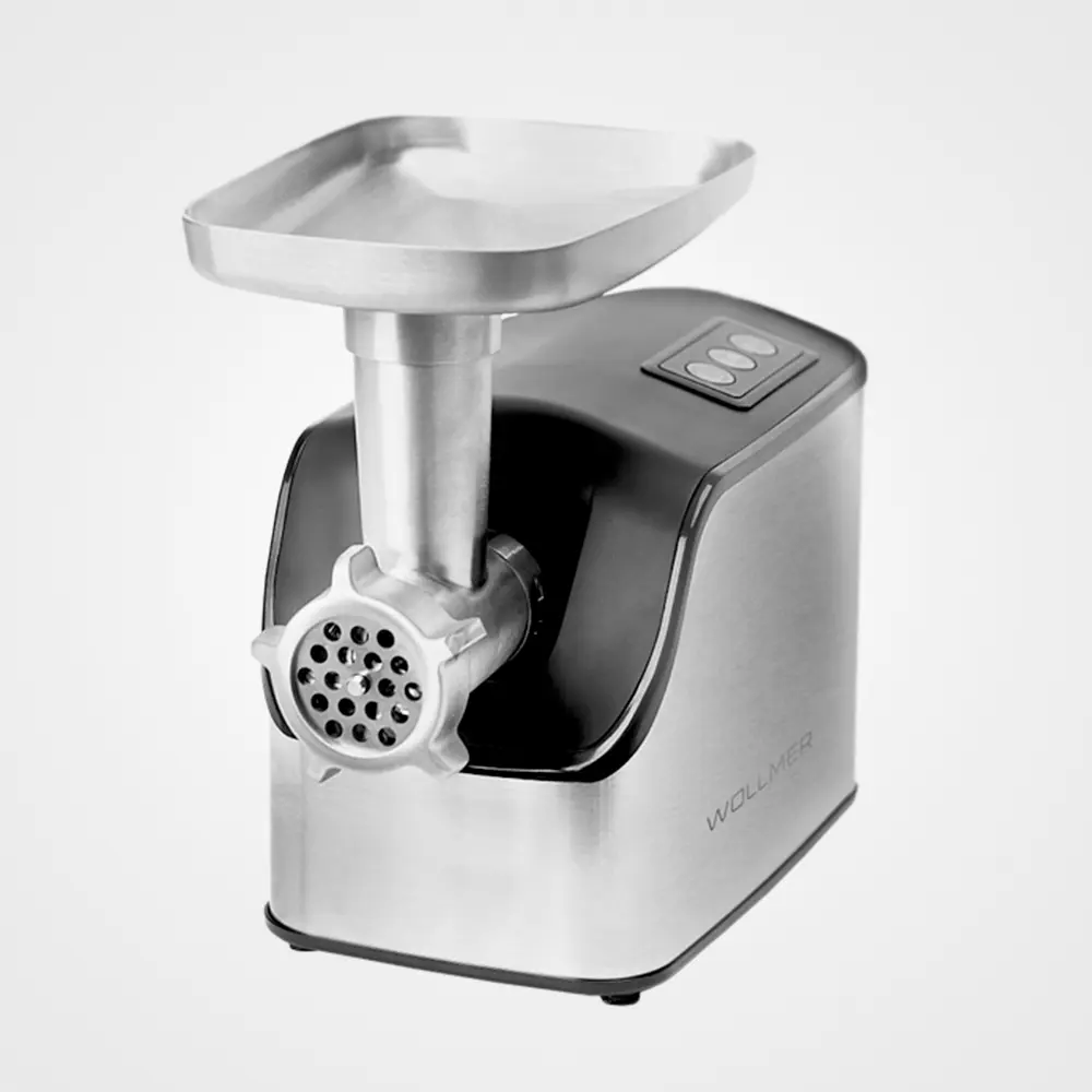 Белые насадки-овощерезки с проталкивателем для мясорубки Wollmer M907 Strong Steel